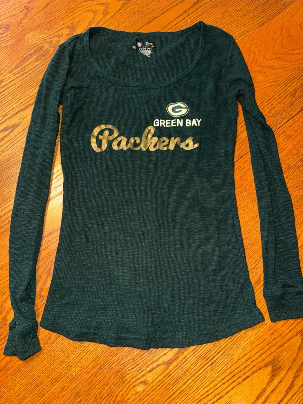 Team Apparel Green Bay Packers Long Sleeve Scoop Neck Tee - Green/Gold